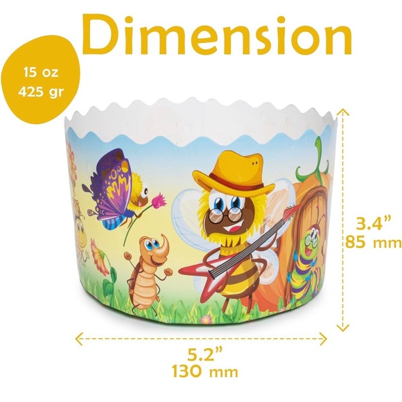 Set of 12 5oz Large Panettone Paper Molds / Baking Forms - Picture 3 of 6